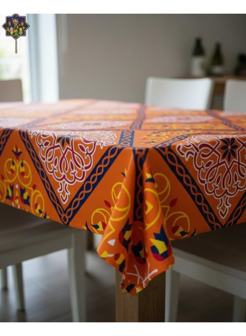 مفرش رمضان البلاستيك المنقوشة اشكال رمضانية بالألوان المختلفة مفرش السفرة المقاس : ١٢٠*١٢٠ سم - Image 1